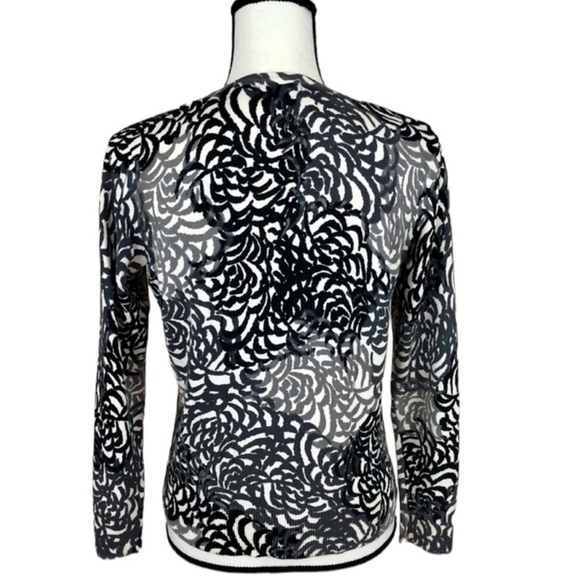 Croft & Barrow Gray & Black Floral Print Cardigan Sweater - Picture 5 of 5